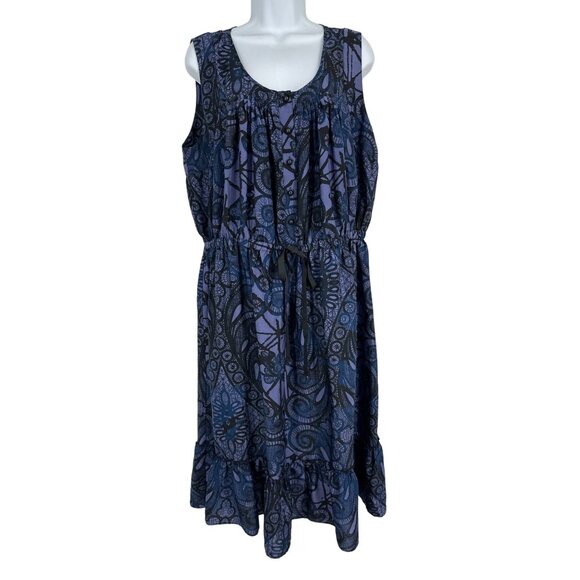 Banana Republic Womens Sleeveless Printed Dress Size 14 - Picture 1 of 9